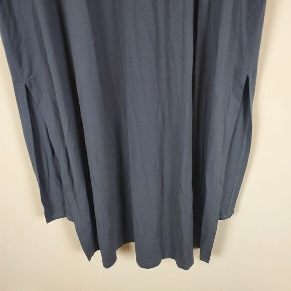 Eileen Fisher Dark Gray High Low Hem Side Splits Casual Dress Medium - Picture 7 of 8